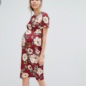 ASOS Maternity Bodycon Dress in Floral Print